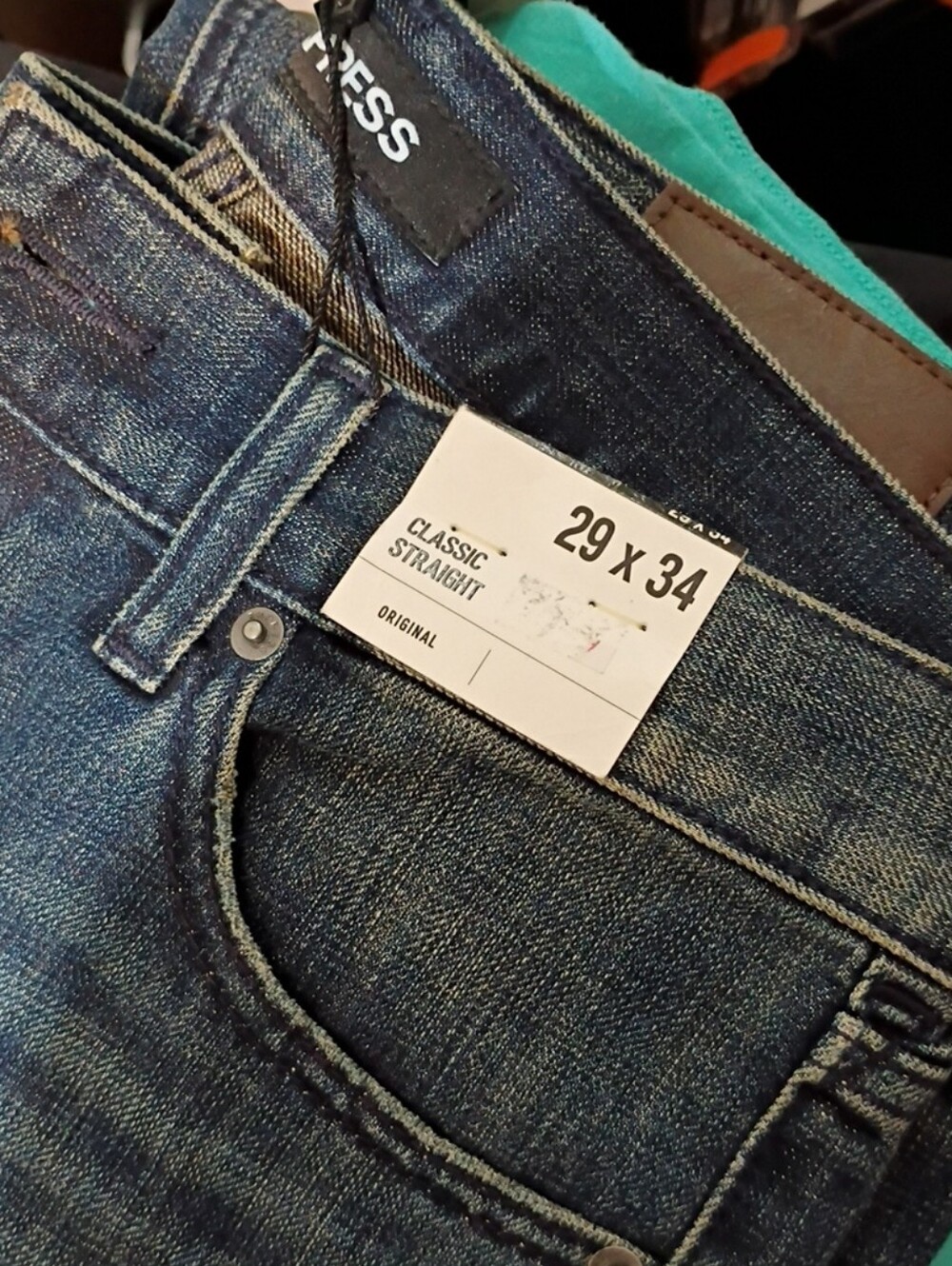 Express Men's Straight Jeans - Dark Blue 29 X 34 - Picture 1 of 9